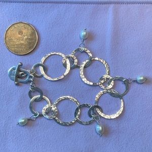 SOUL FLOWER sterling silver textured bracelet